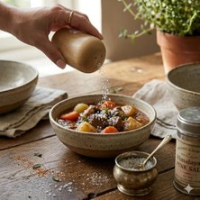 Enyaza Home Bambu Ahşap Tuzluk ve Karabiberlik Seti - 2'li Standlı Modern Baharatlık Takımı - Dekoratif Ahşap Mutfak Gereçleri ve Sofra Aksesuarları