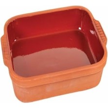 Enyaza Home Büyük Kare Tepsi Sırlı (35 * 25 * 5,5) Toprak Güveç Tencere