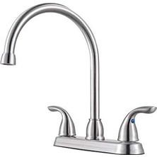 Enyaza Home Pfirst Serisi Evye Bataryası, 2 Kulplu, Yüksek Ark, 3 Delikli, Paslanmaz Çelik Kaplama, G136200S