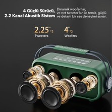 Enyaza Home C1 100W Taşınabilir Rgb Bluetooth Hoparlör Mikrofonlu Karaoke Parti Speaker Yeşil