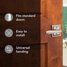 Enyaza Home Torrey Yarım Kukla Kapı Sağ El Kolu, Dolap Için Dönmeyen Kapı Kolu, Fransız Kapısı, Mikroban Korumalı Nikel