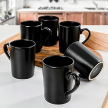 Enyaza Home Keramika Mat Siyah Zen Kupa 8 cm 6 Adet