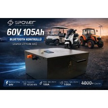 Spower 60V 105AH Bluetooth Kontrollü Prizmatik Hücreli Lifepo4 Akü