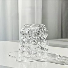 Enyaza Home Orret Home 2 Adet 300 ml Üzüm Desenli Borosilikat Bardak, Termisil, Bulut Desenli, Isıya Dayanıklı, Şık ve Fonksiyonel Içecek Bardakları (Kulpsuz)