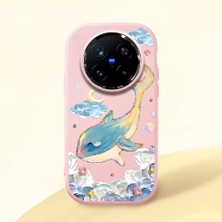 Ucuc Vivo X200 Pro Uyumlu Darbe Emici Kamera Korumalı Pembe Silikon Özel Baskı Desenli Kılıf