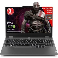 Lenovo Ryzen 7-7435HS 12GB Ddr5 512GB SSD RTX4070 8gddr6 15.6 IPS 144Hz Fhd Freedos 83JC00FGTR - Outlet