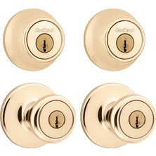Enyaza Home 242 Tylo Entry Knob And Cylinder Deadbolt Pack In Satin Chrome