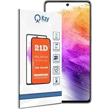 Enyaza Home Kzy Iletişim Galaxy A73 ile Uyumlu Tam Kaplayan 21D Temperli Ekran Koruyucu Cam