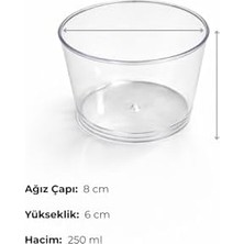 Enyaza Home Bodega Mika Tatlı Kabı 250 ml – Kapaksız Şeffaf Sert Plastik Tatlı Kasesi, 30 Adet