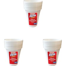 Enyaza Home Piknik Kullan At Plastik Bardak Otomat 10'lu Beyaz 1481 3lü Paket