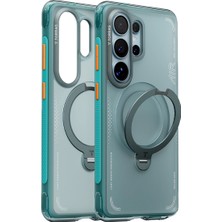 Torras Samsung Galaxy S26 Ultra Uyumlu O Stand Spin Air Magsafe Standlı Kılıf - Turkuaz