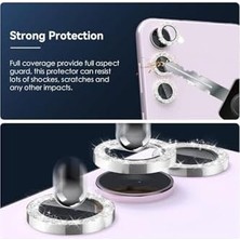 Enyaza Home Galaxy S23 Ultra Ile Uyumlu 3 Parça Kamera Lens Koruyucu Cam Kamera Koruma, Silver