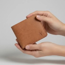 Oh Deer Leather Hakiki Deri Klasik Erkek Cüzdanı - Klasik Bifold Tasarım - Taba & Mor