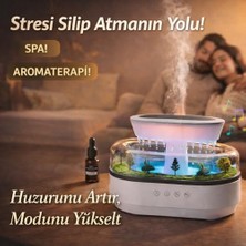 Enyaza Home Yağmur Damlası Efektli Hava Nemlendirici ve Aroma Difüzör, Doğa Ses Modları, LED Ambiyans Işıklı, Sessiz Çalışma, Dekoratif Tasarım