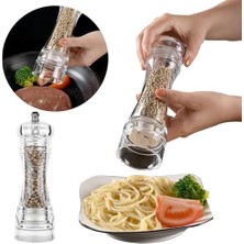 Enyaza Home Değirmen Karabiber Tuz Değirmeni Lüx Akrilik Tuzluk Karabiberlik Değirmen Öğütücü Seramik 16 cm