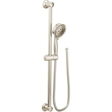 Enyaza Home 3667EPNL Duş Acc-Core Eko-Performanslı El Duş Başlığı 69 Uzun Hortumlu 76 Inç Sürgülü Çubuk, Cilalı Nikel