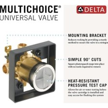 Enyaza Home R10000-UNBX Multichoice Evrensel Küvet ve Duş Vanası Gövdesi, Küvet Bataryası Kitleri Için, Siyah