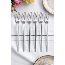 Enyaza Home Limon ve Fondü Çatalı Seti, Gümüş Renk, 6 Parça, Çelik, 13 Cm,