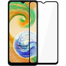 Enyaza Home Galaxy A04S Tam Kaplayan Temperli Cam Ekran Koruyucu Siyah
