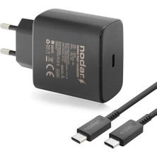 Enyaza Home Nodar 45W Süper Hızlı Usb-C Şarj Aleti Seti | 1 Metre Type-C To Type-C Kablo Dahil | Pd Hızlı Şarj, Kısa Devre ve Yüksek Voltaj Korumalı | Siyah, ND1007