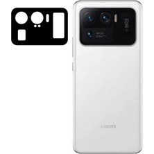 Enyaza Home Mi 11 Ultra ile Uyumlu 3D Kamera Lens Koruma Camı Siyah