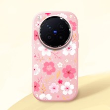 Ucuc Vivo X300 Pro Uyumlu Darbe Emici Kamera Korumalı Pembe Silikon Özel Baskı Desenli Kılıf