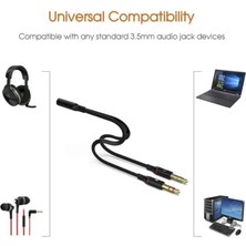 Enyaza Home Tek Girişli Kulaklığı Bilgisayara Bağlama, Kulaklık ve Mikrofon Ayırıcı, 1 Dişi 2 Ekek 3.5mm Jak Mikrofonlu Kulaklık Ayırıcı, Çevirici