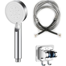 Enyaza Home 5 Fonksiyonlu Yüksek Basınçlı Duş Başlığı Yapışkanlı Mafsal Hortum Duş Seti, Siyah, 150 cm (Chrome)