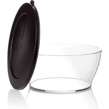 Enyaza Home Tupperware Eco Royal Şeffaf Gövdeli Gıda Saklama Kabı, 990ML, Siyah