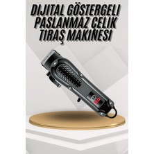 Senka Dijital Profesyonel Kablosuz Saç Sakal Tıraş Makinası Sessiz Paslanmaz Çelik