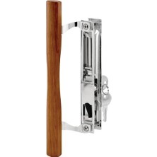 Enyaza Home C 1149 Anahtarlı Sürgülü Kapı Gömme Mandal Kolu Seti, 16,5 cm (16,5 Inç) Diecast, Krom Kaplama, Ahşap Çekme, 1 Adet