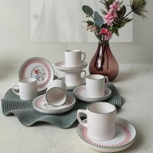 Enyaza Home Keramika Rose Line Nordic Kahve Takımı 12 Parça 6 Kişilik 22910-12