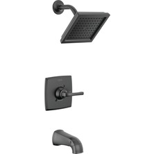 Enyaza Home Geist 14 Serisi Küvet ve Duş Kiti, Tek Püskürtmeli Mat Siyah Duş Başlıklı Siyah Duş Bataryası, Duş Bataryası Seti Komple, Mat Siyah 144864-BL (Vana Dahil)