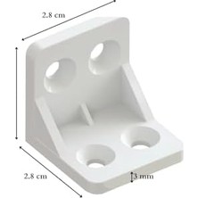 Enyaza Home Plastik L Köşe Bağlantı Elemanı, 28X28X28 Mm, Montaj Vidaları Dahil, 10 Adet (Beyaz)