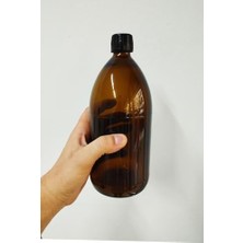 Enyaza Home Afracam Amber Ecza Şişesi, 1000 Ml, Kahverengi Cam, Plastik Contalı Kilit Kapak, Hava ve Sıvı Sızdırmaz, 28MM Ağız Çaplı, Parfüm Demlemek Için Uygun, 2 Adet (1000 Ml, Beyaz Kapak)