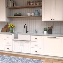 Enyaza Home Katı Çekirdek Mutfak Dolabı Çekmeceleri, Lüks Dolap Kolları, Kapı ve Şifonyer Çekmeceleri Için Donanım, 3-3/4 Inç (96 Mm) Delik Merkezi, Mat Siyah, Skylight Koleksiyonu (10'lu Paket)