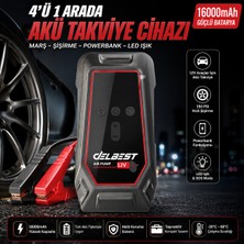 Delbest K5 12V Akü Takviye Cihazı ve Hava Kompresörü 16000 Mah 150 Psı Powerbank LED Işıklı