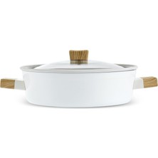 Enyaza Home Karaca Swiss Crystal Creamy Wood Pilav/karnıyarık Tencere 26 cm