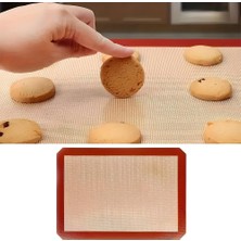 Enyaza Home Silikon Pişirme Matı, 40X30 Cm, Fırın ve Mikrodalga Uyumlu, Yapışmaz, Bulaşık Makinesi Güvenli, Kırmızı