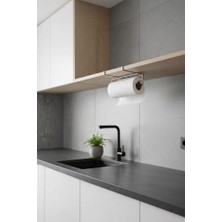 Enyaza Home Sas Haus Pratik Dolap Altı Geçmeli Kağıt Havluluk Mutfak Düzenleyici Askı - Delme Gerektirmez, Krom