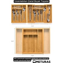 Enyaza Home Mutfak Bambu Ayarlanabilir Çekmece Içi Ölçü Ayarlı Kaşıklık 5-7 Bölmeli