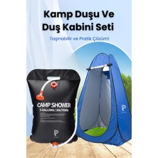 Özbience Kolay Taşınabilir Kamp Duşu ve Mavi Renkli Kabin Seti