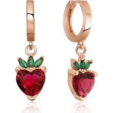 Elwes Gümüş Çilek Figür Meyve Küpe