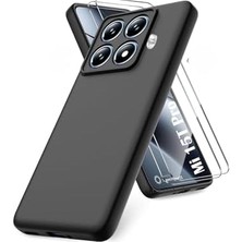 Enyaza Home - 15T Pro ile Uyumlu Mi Kılıf Kamera Korumalı Yumuşak Renkli Mat Silikon + 9h Ekran Koruyucu Cam 2in1 Set