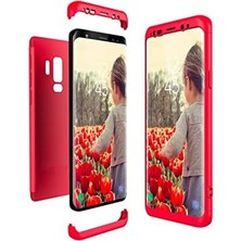 Enyaza Home Galaxy S9 Plus Uyumlu Kılıf 360° Ön Arka Kapak (Önü Camsız) 3 Parçalı Tam Koruyucu Kapak - Kırmızı