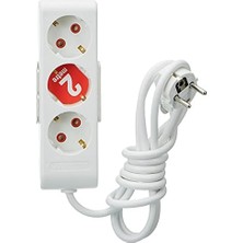 Enyaza Home Ri-Tech Üçlü Topraklı Grup Priz, Çocuk Korumalı 2 M