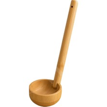 Enyaza Home Doğal Bambu Kepçe 28 cm – Sağlıklı, Dayanıklı, Çevre Dostu Mutfak Aracı – Çorba, Sos ve Yemek Servisi Için Ideal