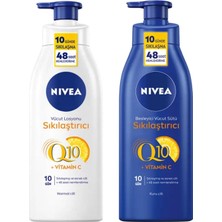 Enyaza Home Sıkılaştırıcı Vücut Losyonu Q10 + C Vitamini, 400 Ml, 48 Saat Nemlendirme, 10 Günde Sıkılaşma, Normal Ciltler Için + Sıkılaştırıcı Vücut Sütü Q10 + C Vitamini, 10 Günde SIKILAŞMA,400 ml X2