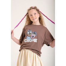 Loco Loco Kız Çocuk 8634 Süprem Crome Baskı Tshirt