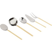 Enyaza Home Jumbo 8100 Mat Altın 5 Parça Servis Seti